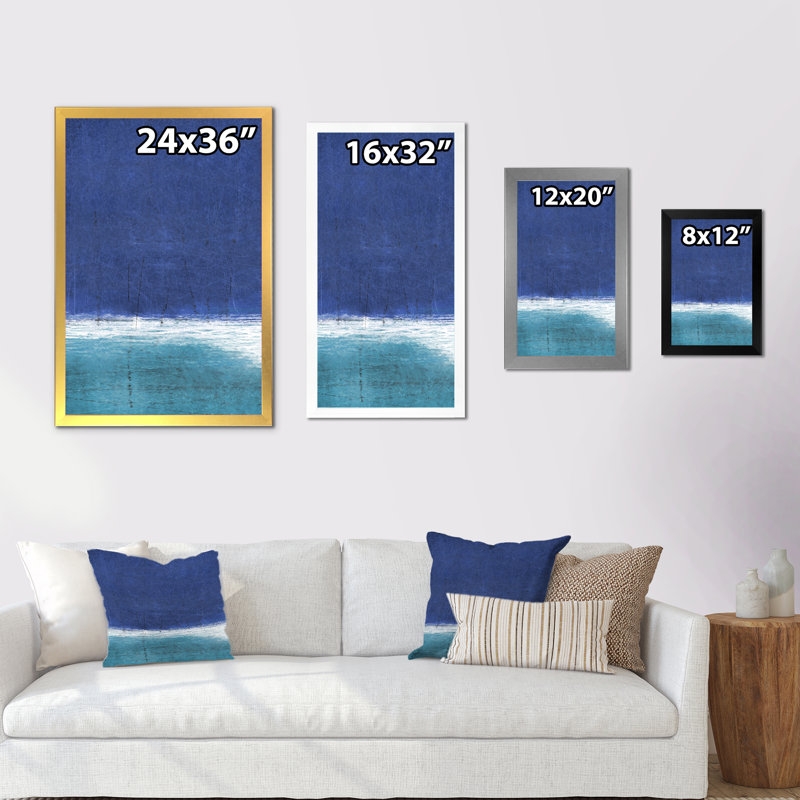 Art moderne gris et bleu II 2FDP47762, H 36 po x l 24 po x P 1 po, Noir