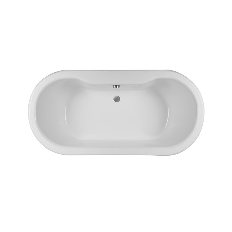 Melinda Freestanding Soaking Bathtub, 23.5" H x 41.63" W x 66.5" L, Biscuit