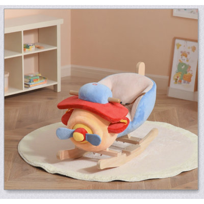 Jouet à bascule en bois pour enfants avec chaise berçante en peluche, parfait pour le jeu et le développement imaginatifs