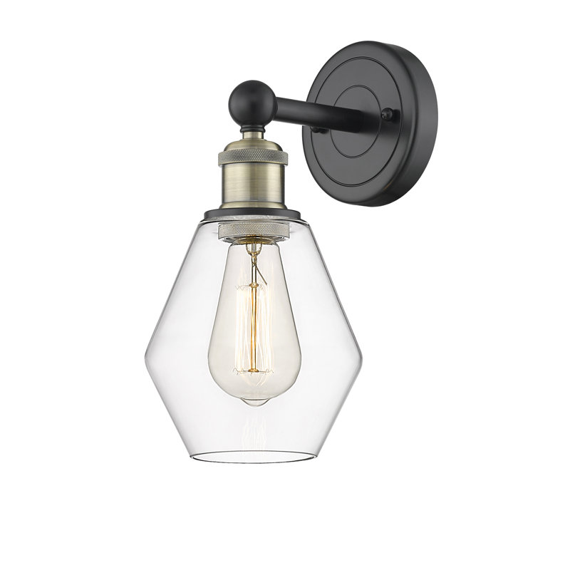 Amylea Armed Sconce, Clear, Black Antique Brass