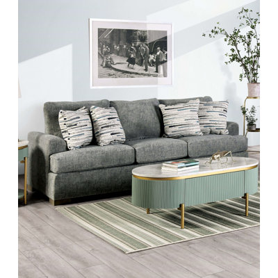 Canapé transitionnel l 92,4 po, gris