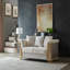 Ensemble de revêtement en bois bicolore 3 pièces avec design moderne, accents dorés en acier inoxydable et finition crème