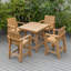 Lareau - Ensemble de table et 4 chaises à hauteur de comptoir - Teck