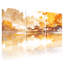 Paysage et nature, paysage d'automne avec pagodes, ensemble de 3 impressions sur toile-76642382