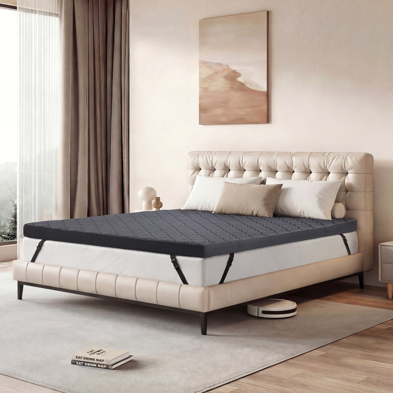 Firm Mattress Topper  3 Inch Hard Mattress Topper For Back Pain Relief - High Density Memory Foam, King