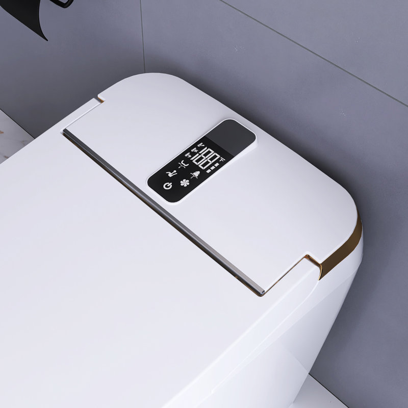 Smart Toilet With Side Control Knob, White