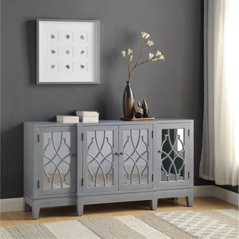 Armoire console au fini gris antique