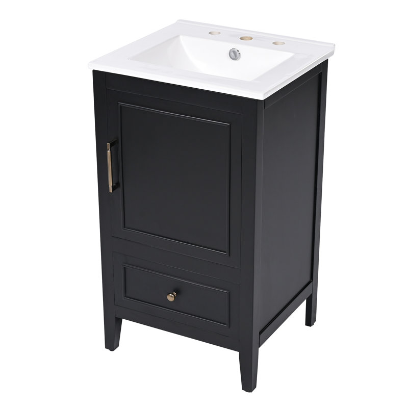 Meuble-lavabo simple 20 po avec comptoir en céramique