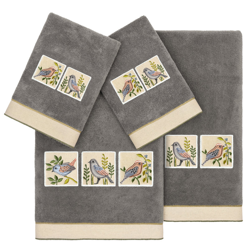 4 Piece Turkish Cotton Towel Set, Charcoal