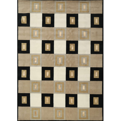 Tapis gris/vert contemporain