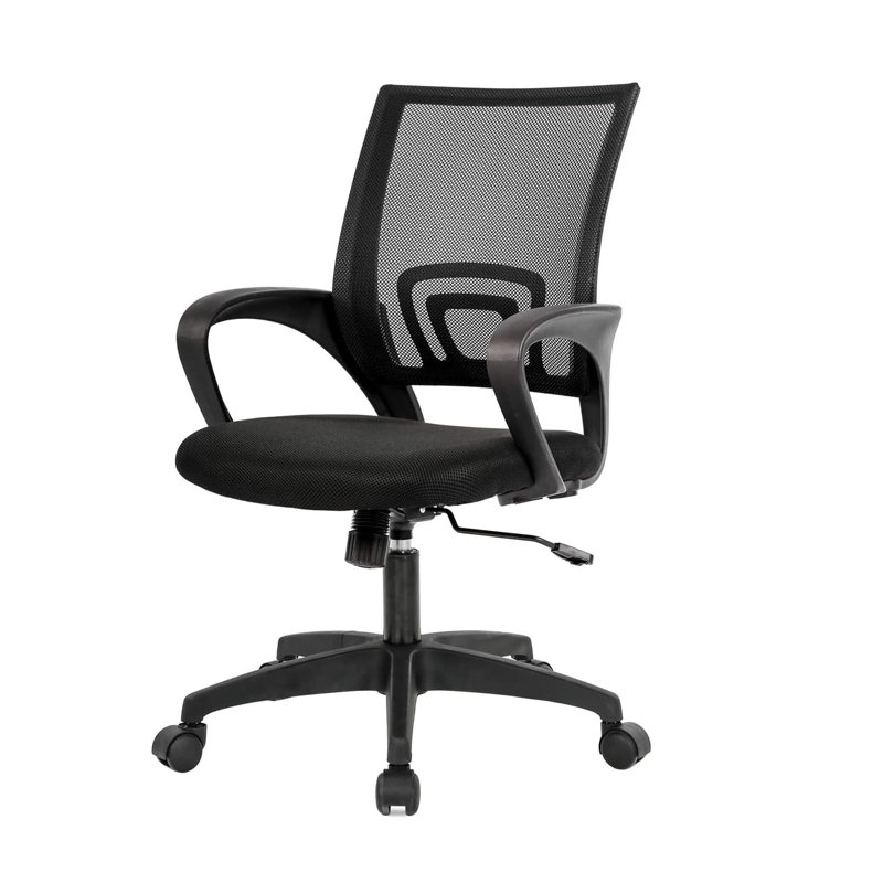 Home Office Chair, Ergonomic Desk Chair, Mesh Computer Chair With Waist Support Armrests To Perform Rolling Rotation With Adjustable Mid-Back