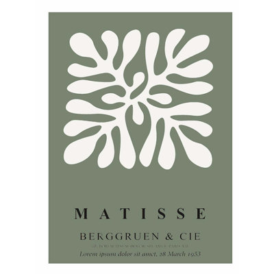 Abstrait vert sauge matisse abstraite, reproduction d'art bohémienne sans cadre