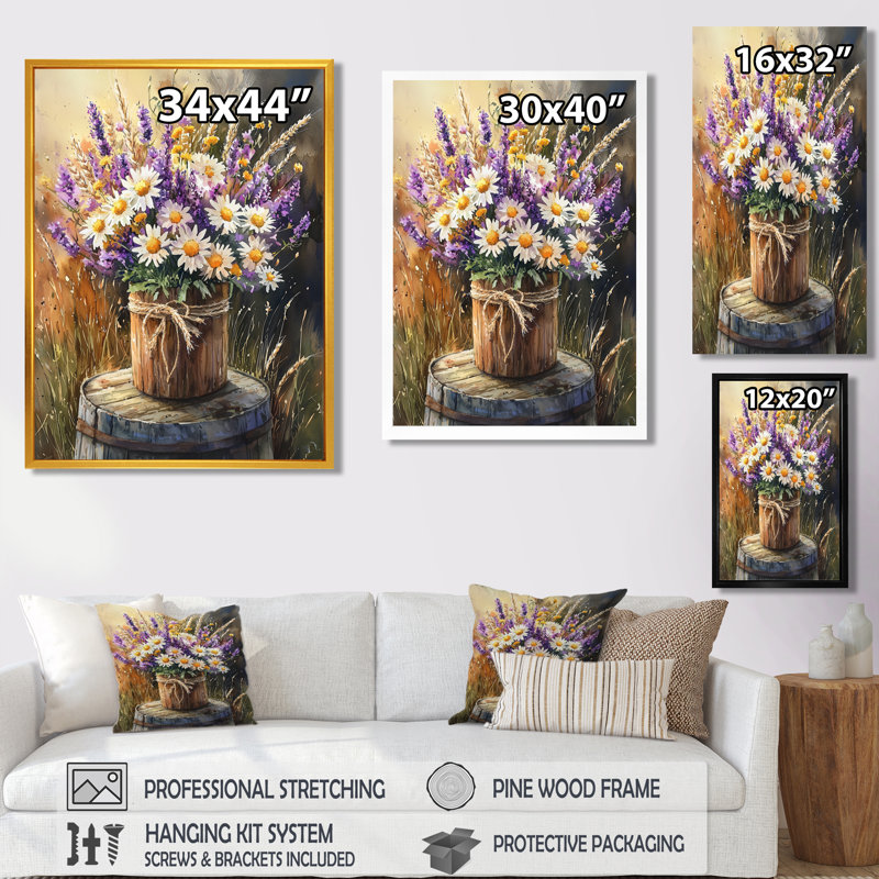 Napolitano - impressions sur toile florales, Toile tendue, Ne s’applique pas, H 32 po x l 24 po