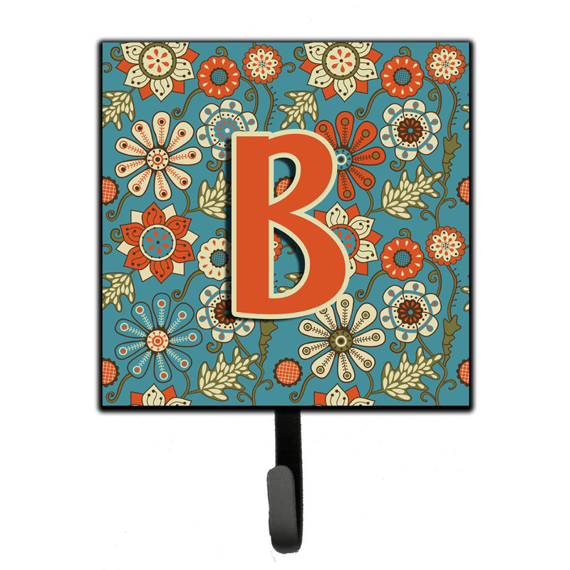 Porte-laisse rétro et crochet mural fleurs, B
