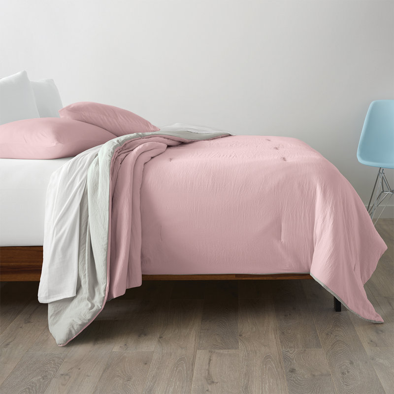 King Rose/Sage Reversible Microfiber Down Comforter Set