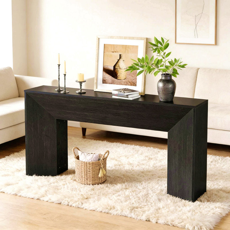 Table d'appoint élégante, canapé en bois, console de style moderne
