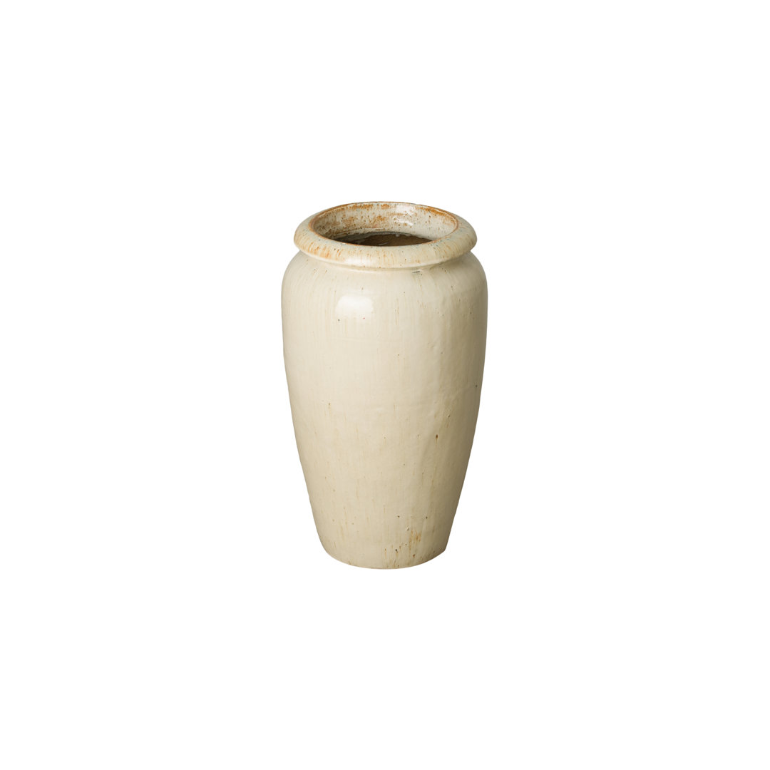 Staunton TALL JAR PLANTER MD, DISTRESSED CREAM 20X30"H Foundry Select 
