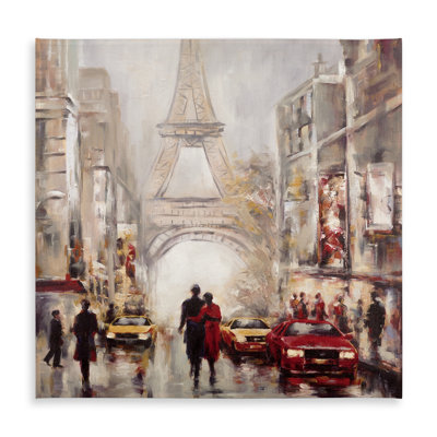 Busy street of Paris tablecloth - Eiffel Tower home decor