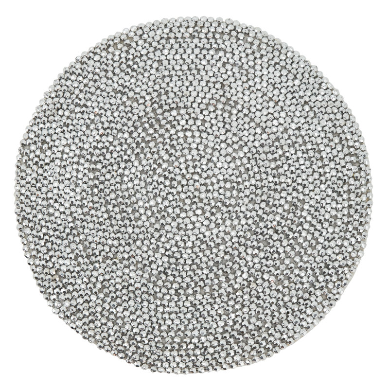 Emma Round Placemat, Silver
