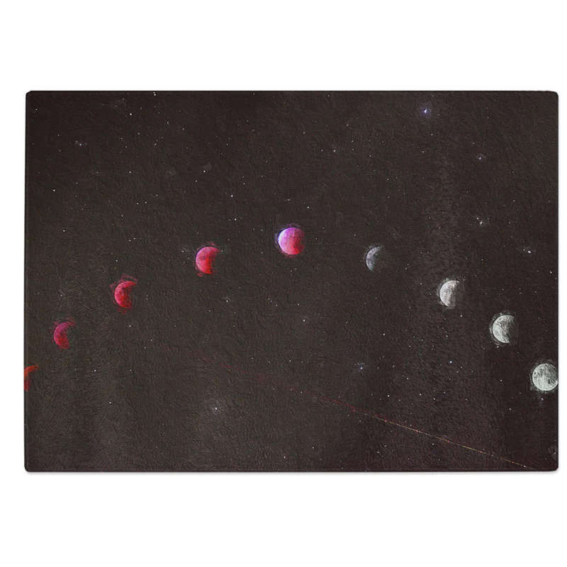 Glass Lunar Eclipse Chopping Board, 28.5 cm W x 20 cm L