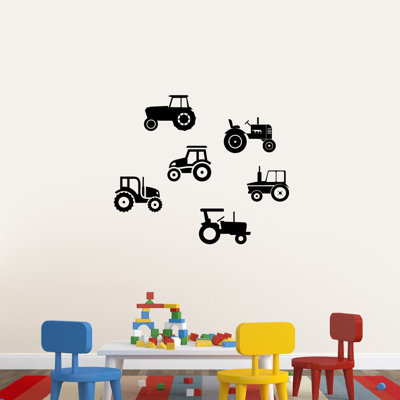 Décalcomanie murale tracteurs