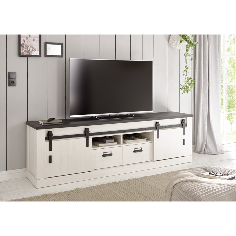 Jackeline Living Room Walls for TVs up to 75", White/Black
