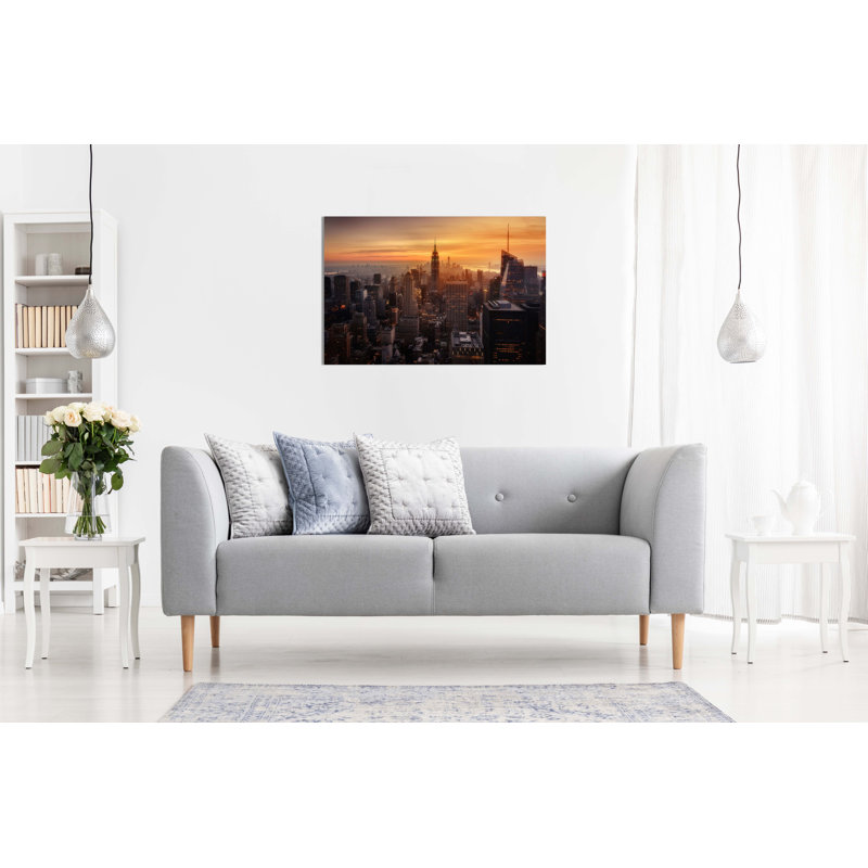 Manhattan Skyline Evening Atmosphere by Not An Artist - Wrapped Canvas Print, 31cm H x 46cm W x 1.8cm D