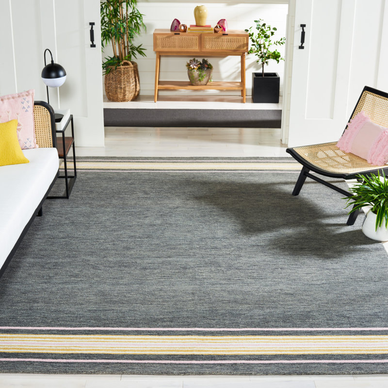 Hanke Hand Tufted Wool And Cotton With Latex Rug, Rectangle 5' x 8'
