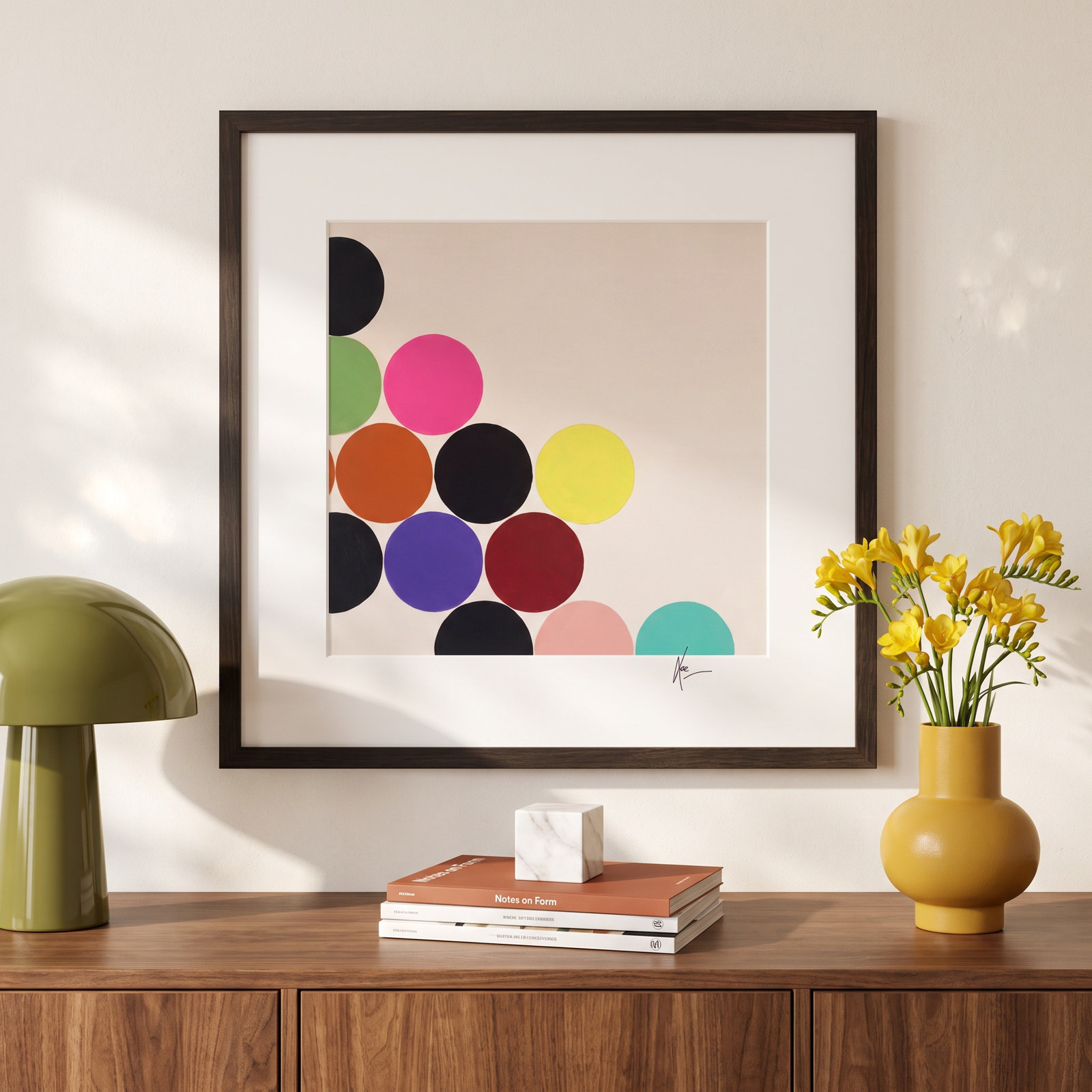 Joy by Lee Lessem, 36" H x 36" W x 1.25" D, Black