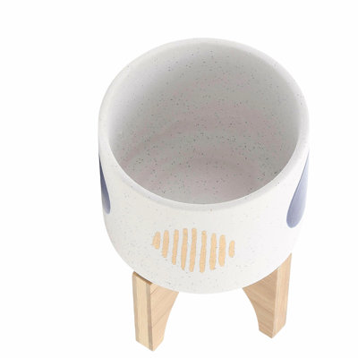 S / 2 5/8 "PLANTES AMUSANTES AVEC SUPPORT, BLANC