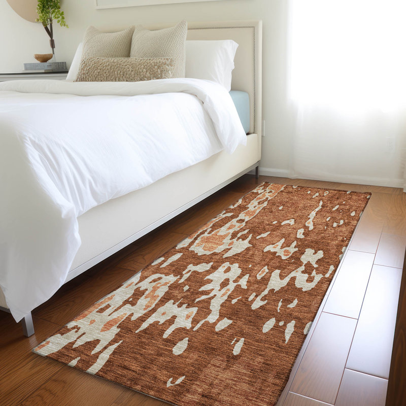 Premium Machine Washable Prisco Paprika Rug, Runner 2'3" x 7'6"