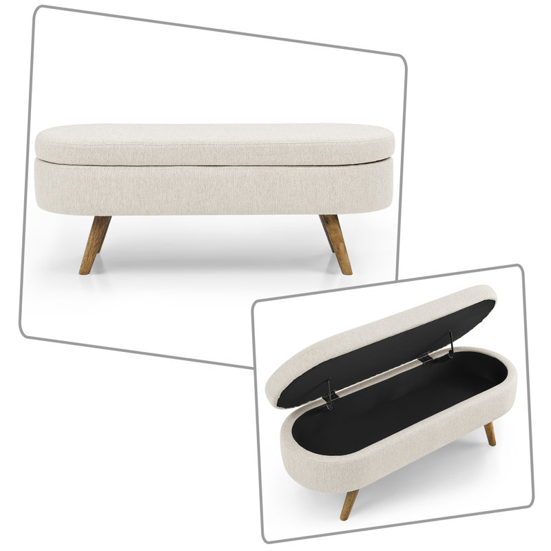 Banc de rangement rembourré Modern, Beige