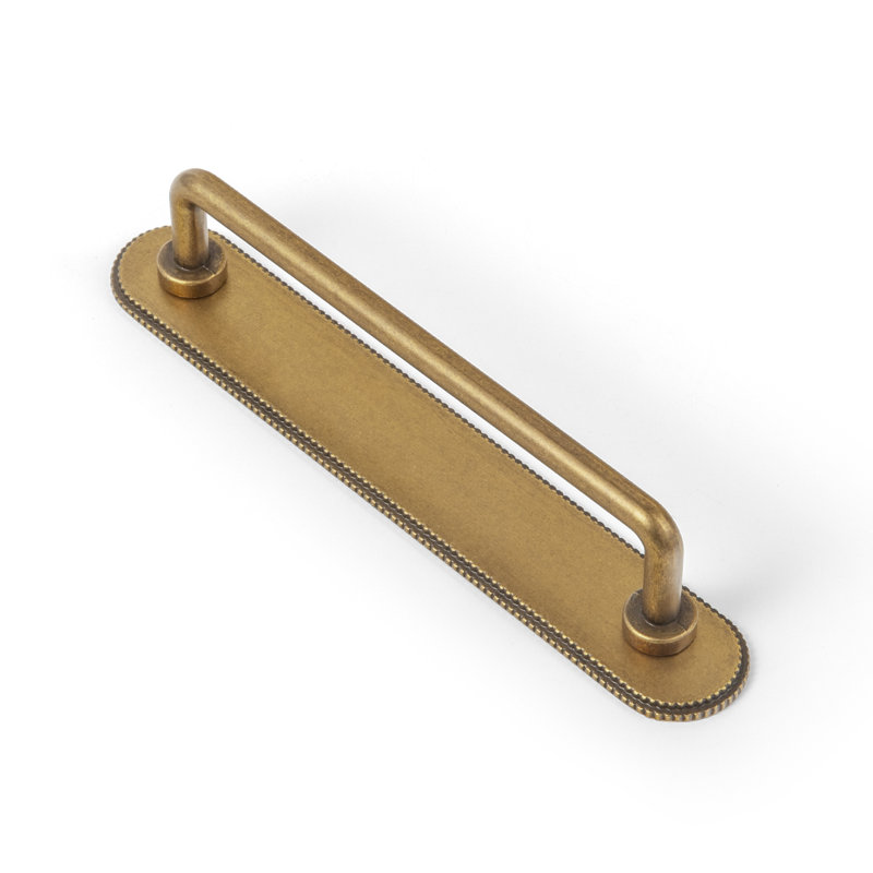 Poignée de bar élégante avec contre-plaque (G019), 5", Laiton antique