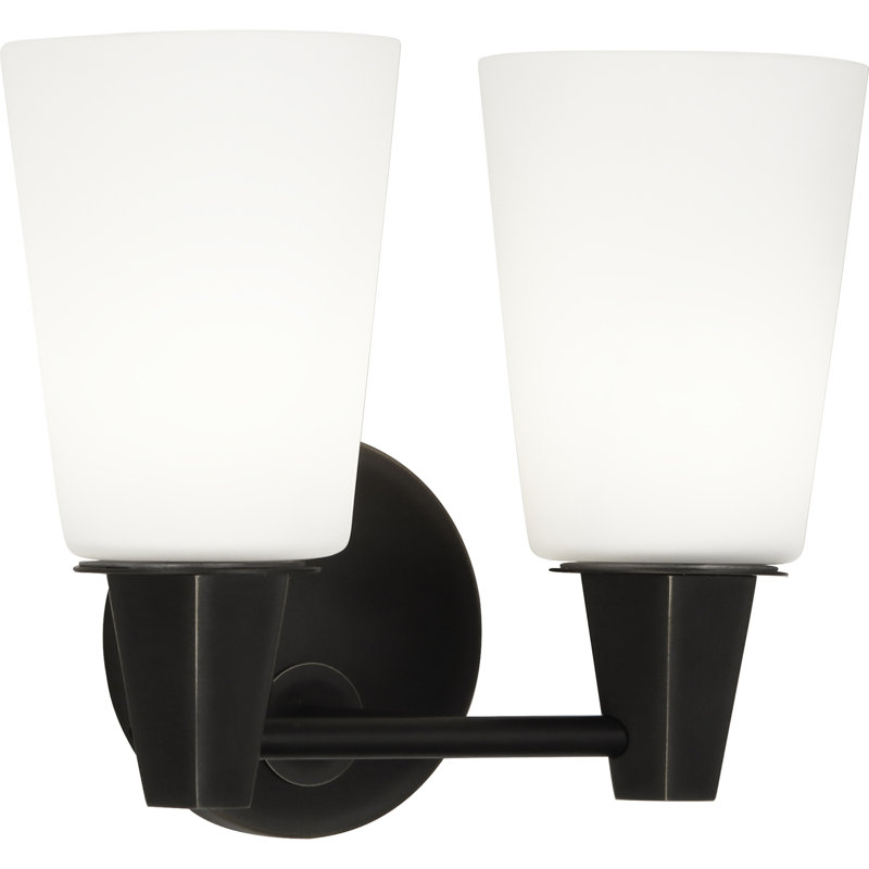 Wheatley 2 - Light Armed Sconce, White, Deep Patina Bronze