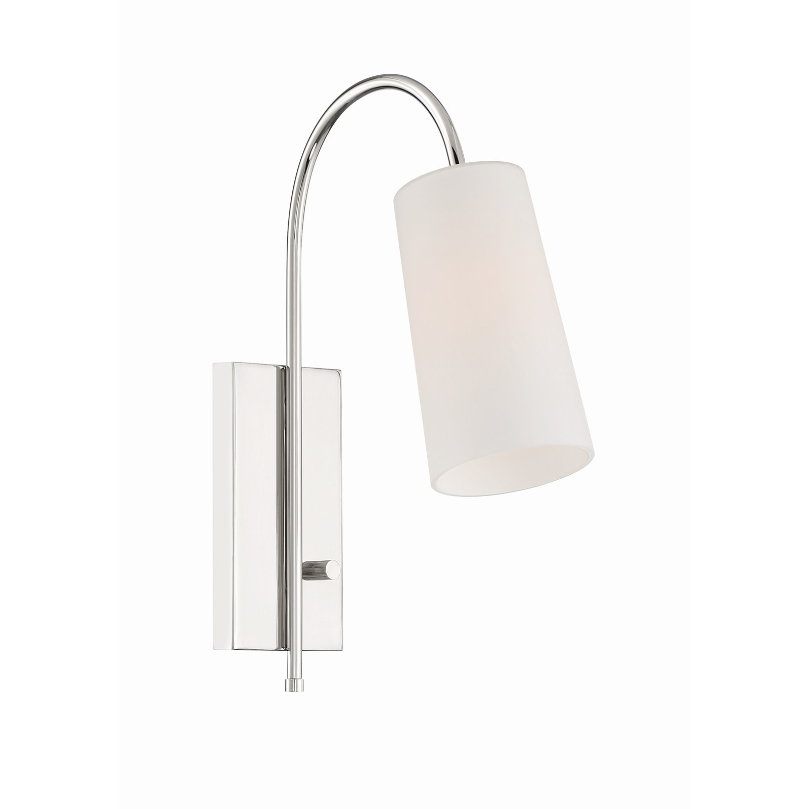 Alexa Single Light Brass Armed Sconce, Nickel
