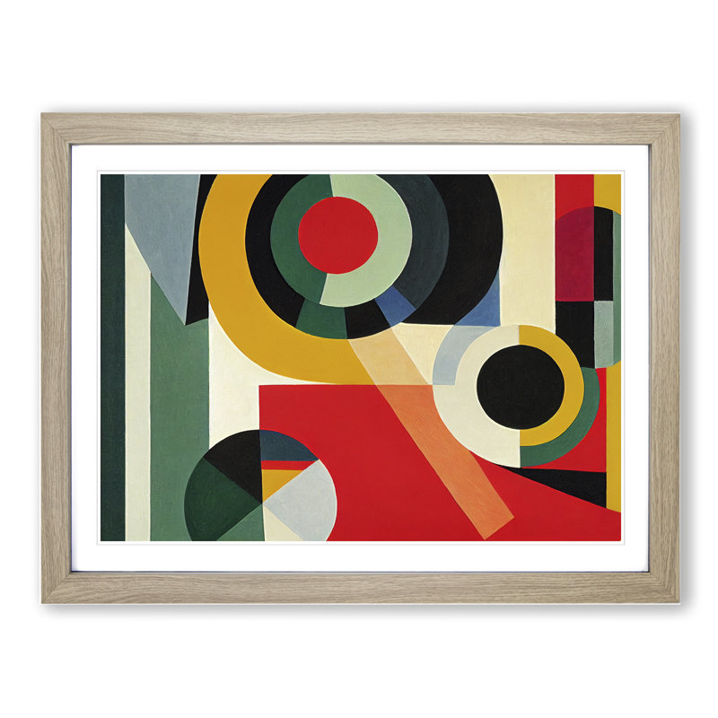 Entertaining Abstract - Single Picture Frame Print, 25cm H x 34cm W x 2cm D, Oak 