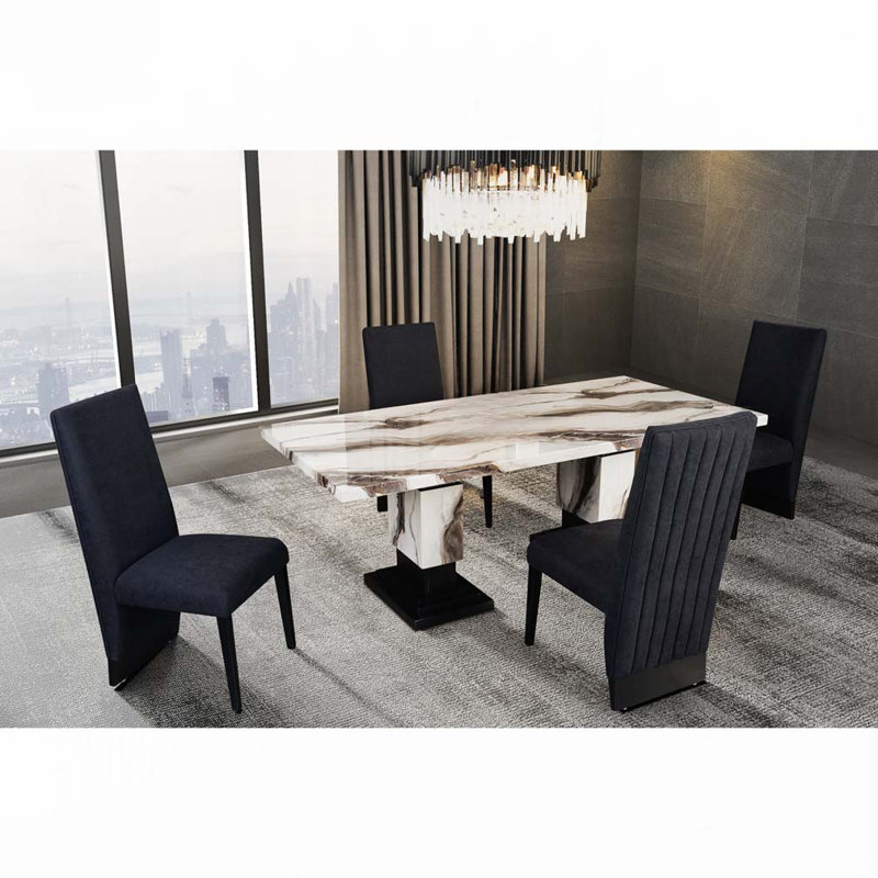 Chaise de salle à manger, Noir, Noir
