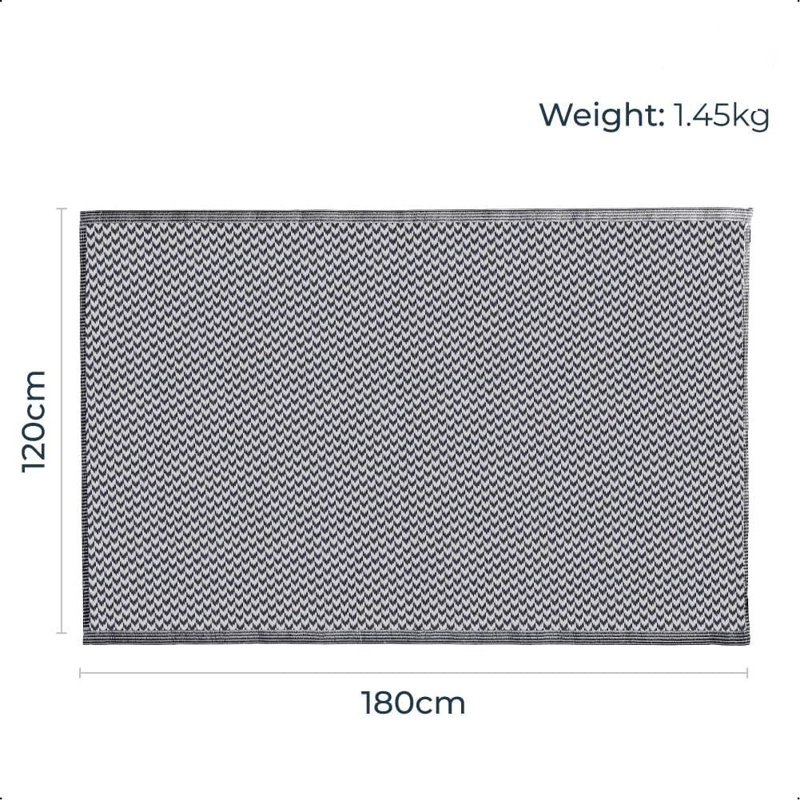 Black And White Small Chevrons Outdoor Camping Rug Mat