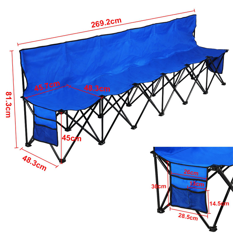 Folding Camping Bench, Blue