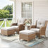 Carolina 5-Piece Wicker Outdoor Conversation Set With Olefin Cushions