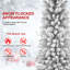Arbre de Noël floqué au crayon avec pointes enneigées, conception peu encombrante, effet de neige réaliste, support robuste pour une installation des Fêtes facile-1391232466