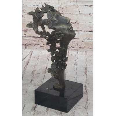 Sculpture abstraite abstraite sur le buste féminin en bronze Dali