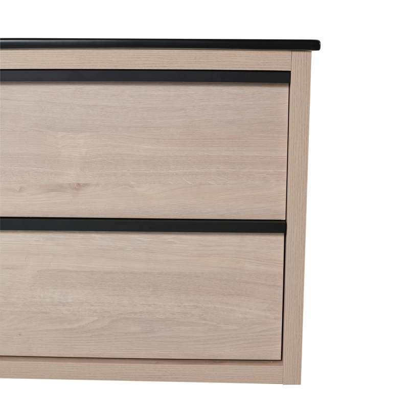 Meuble-lavabo 24 po avec 2 tiroirs à fermeture en douceur, Noir, noir, noir, noir