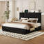 Lit plateforme King Size avec tête de lit ajustable et tiroirs de rangement, noir-695053000-695053006