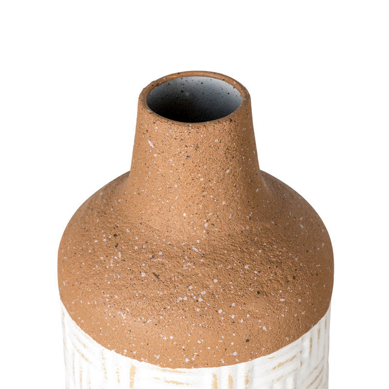 Ensemble de 3 vases de plancher en acier inoxydable blanc Laboy