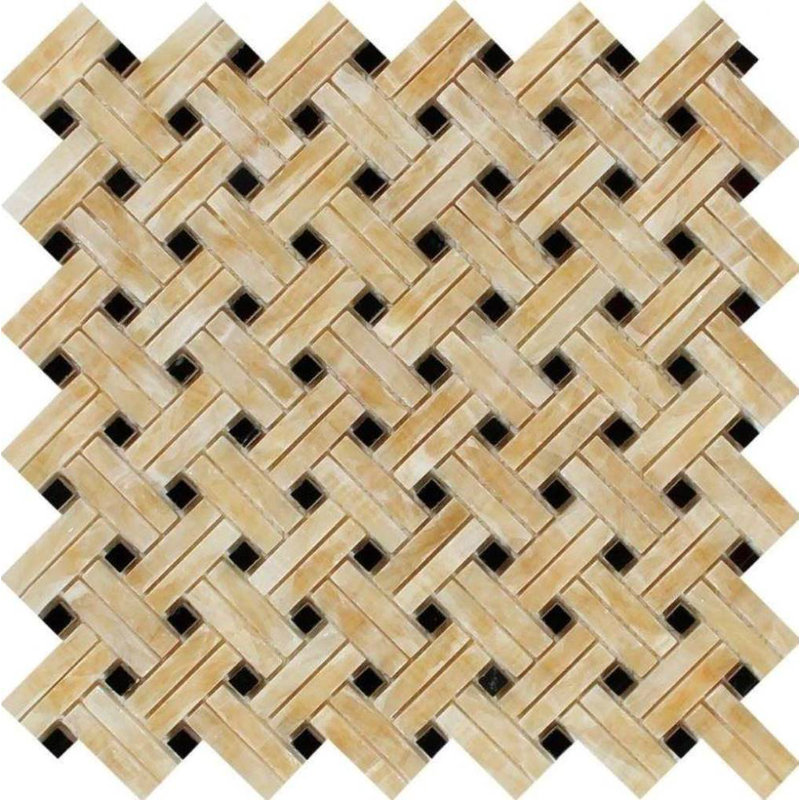 Carrelage mosaïque en pierre naturelle miel