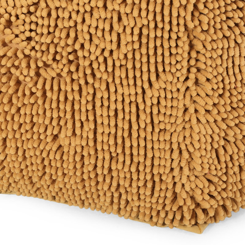 Pouf carré en microfibre Spongy, Jaune