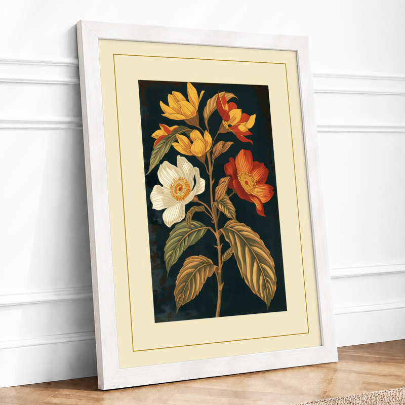 Study in Bloom Botanical - Framed Print, A4 - 29.7 x 21.0 cm, White