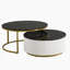 Table basse gigogne moderne moderne cannelée avec tiroir de 31,5 po