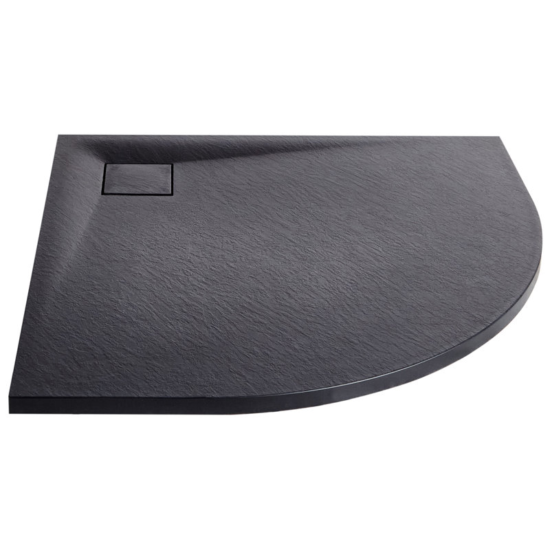 PARON Shower Tray Grey 90 x 90 x 3 cm, 3cm H x 90cm W x 90cm D, Black